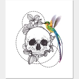 Hummingbird And Skull Posters and Art